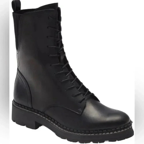 Sam Edelman Lex Combat Leather Military Zip Boots - Picture 1 of 10